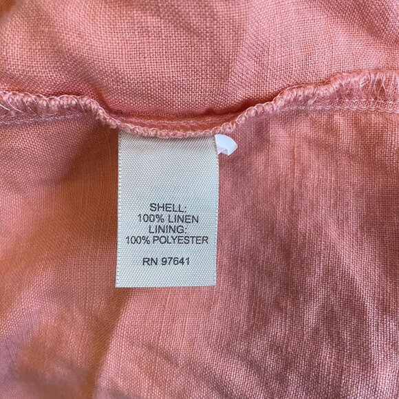 J.Jill Womens Peach Short Sleeve Scoop Neck Midi Dress with Lining Size 12 - Picture 7 of 8